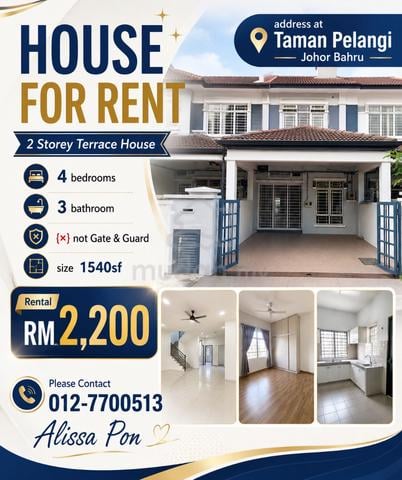 2 Storey House at Taman Pelangi. 1