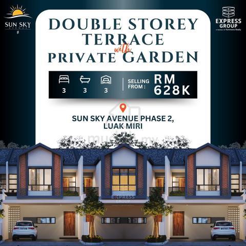 Brand New Double Storey Terrace House at Sun Sky Avenue 2, Luak Miri 1