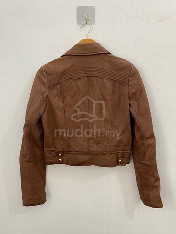 Sisley Brown Sheepskin Leather Biker Jacket - photo 6 of 6