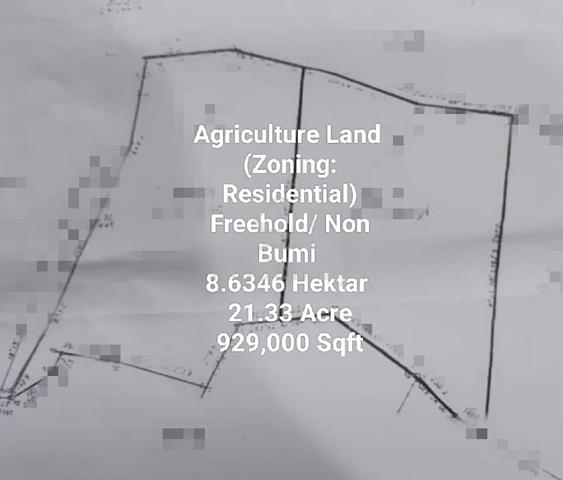 Agriculture Land ; Zoning Residential - 21.33 acre 1