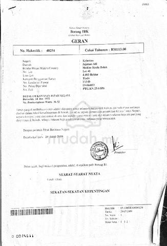 Tanah di Kuala Balah, Jeli untuk dijual 1