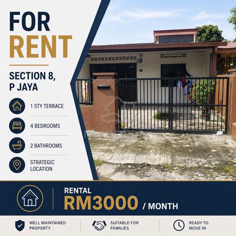 For Rent Section 8 PJ terrace 1 storey 1