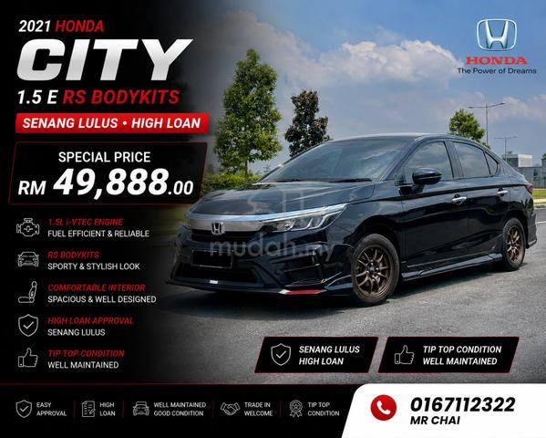 -2021 Honda CITY 1.5 E (A) RS Bodykits Full Loan - 1