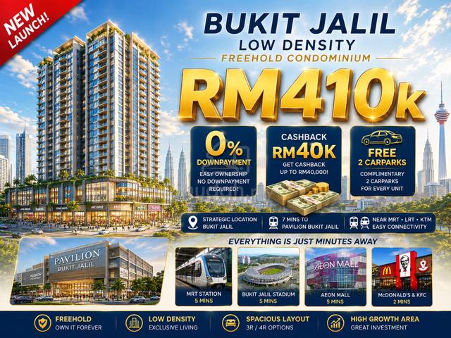 Cheras Freehold, Fully Furnished, 2 Carparks, Only 440 Units, 1st FULL Loan 1