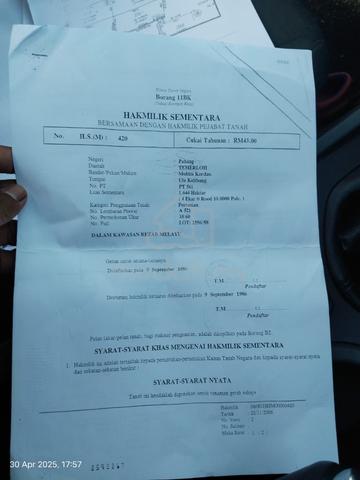 Tanah Di Kerdau, Temerloh Pahang untuk Dijual 3