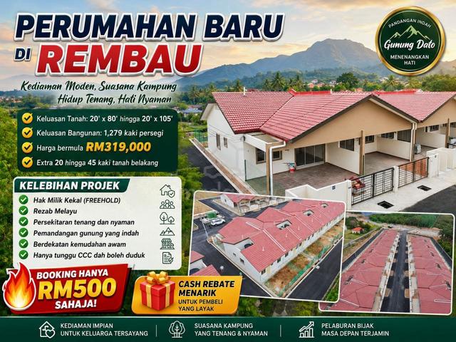 [New House] Rumah Teres Setingkat, Taman Perumahan Baru Rembau 1
