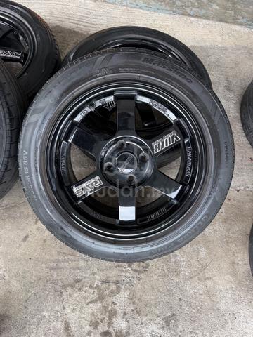 Rim te37 hitam 15 inch gloss black like new - photo 3 of 6