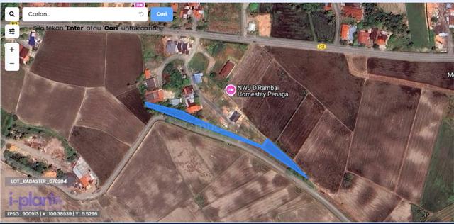 Tanah Kampung Untuk Dijual Di Kampung Permatang Rambai, Penaga 1
