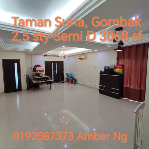 2.5 storey Semi D 3067sf Taman Suria, Setapak, Gombak 7 room 4car park 1