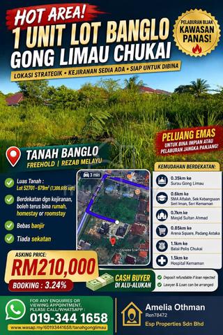 1 unit Lot Banglo Gong Limau Bebas Banjir untuk dijual 1