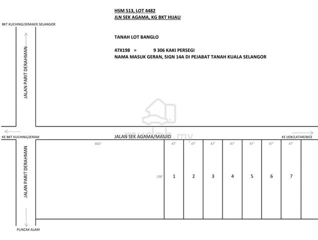 Lot Nama Masuk Geran di Jln 3 Sekolah Agama Kg Bukit Hijau Jeram 2