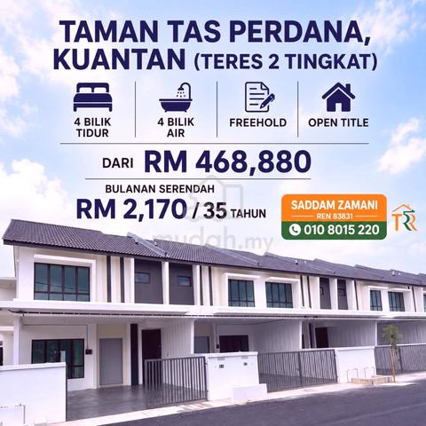 Rumah Siap Double Storey Terrace Taman Tas Perdana Kuantan Freehold RM 1
