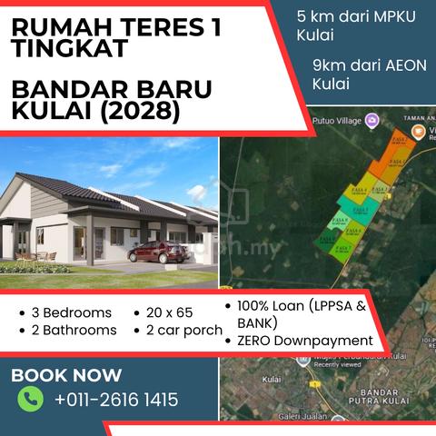 FREEHOLD Teres 1 Tingkat KULAI 3 Bilik 2 Bilik Air (BUMI & NON BUMI) 1