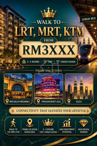SELL FAST @ MTH RM 1,390|2-3 Rooms KL Sungai Besi Near Mid Valley City 1