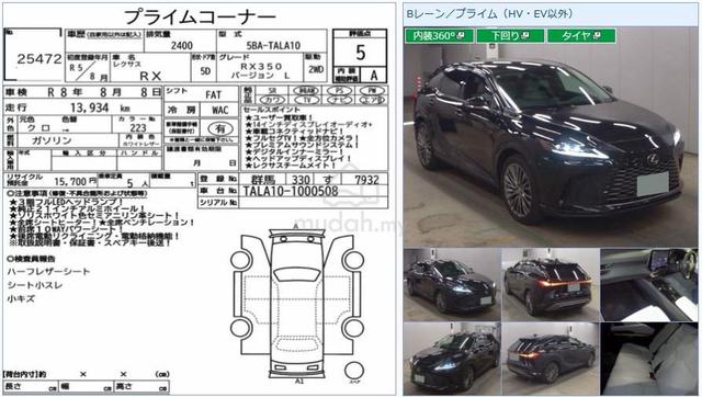 2023 Lexus RX350 2.4 LUXURY Grade 5A 13K Km Ready - 2