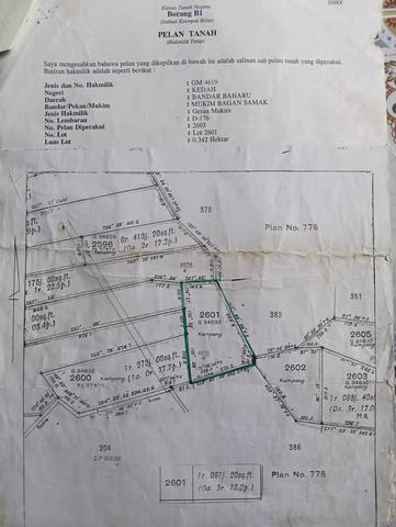 Tanah Kg Kubu, Bandar Baharu, Kedah 1