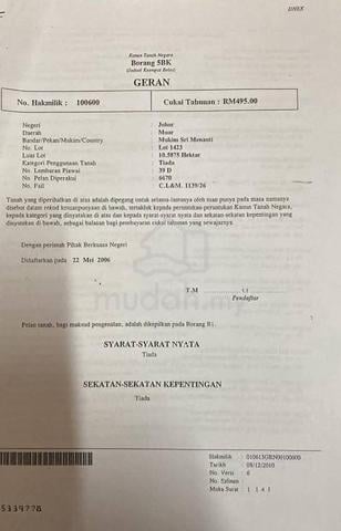 Tanah Pt. Bulat Darat Muar Johor Untuk Dijual 1