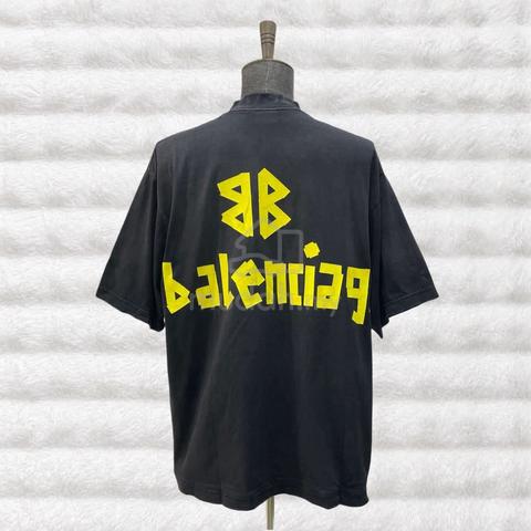 Balenciaga Taped Arched Graphic Logo Black Tee - photo 2 of 5