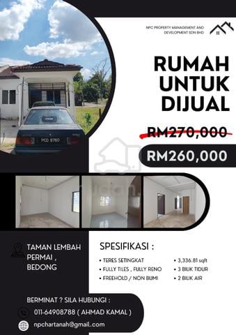 Rumah Teres Setingkat Untuk Dijual - TAMAN LEMBAH PERMAI 1