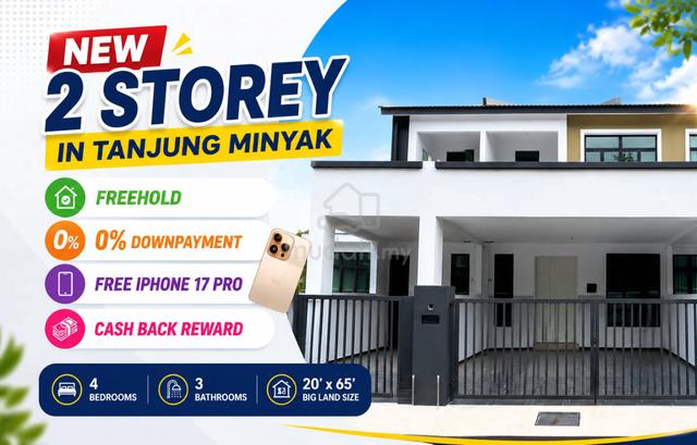 FREE IPhone📲 CashBack🔥 FREEHOLD 2 Storey in Tanjung Minyak, Cheng 1