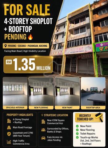 Pending 4-Storey Shoplot + Rooftop For Sale 1