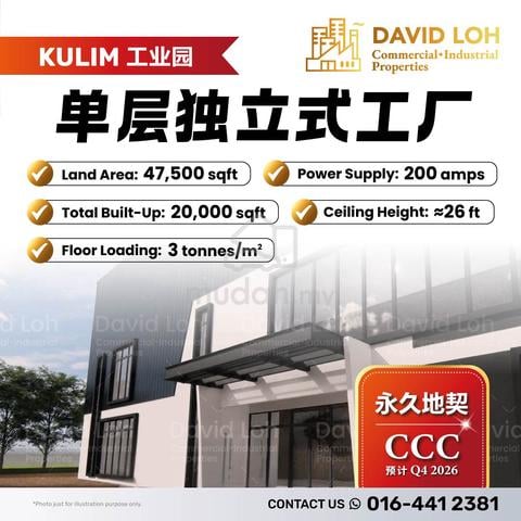 Kulim Industrial Park – Brand New 1 Acre Single Storey Detached Factor 1
