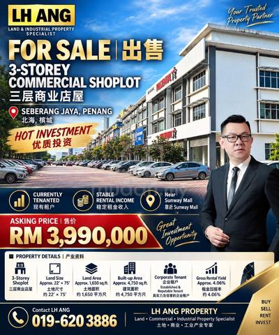 Seberang Jaya @ 3-Storey Commercial Shoplot For Sale 1