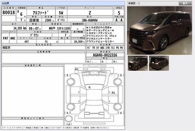 2024 Toyota ALPHARD 2.5 Z Graphite Gold Grade 5A - 1