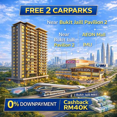 1st Family Home, 0% Downpayment, Freehold Residential, 7 Mins to BUKIT JALIL, FREEHOLD - Near MRT 1