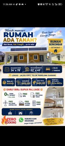 100% loan Rumah Berkembar Setingkat @ Teluk Panglima Garang 1