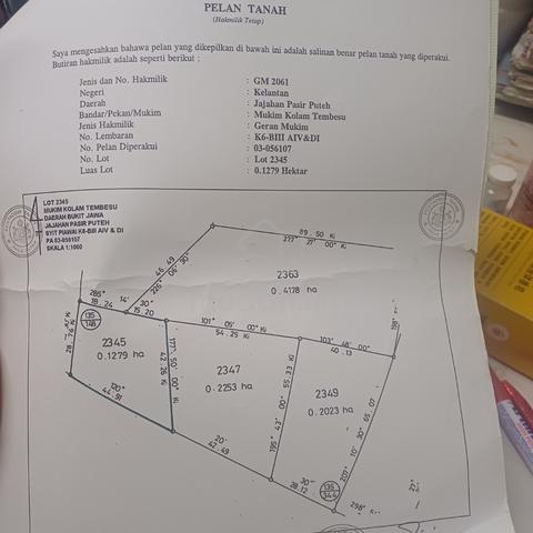 Mukim Kolam Tembesu,Bukit Jawa,Pasir Puteh 1