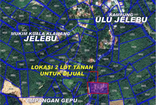 2 Lot Tanah Rata & Berbukit Ada Sungai Jernih Ulu Jelebu - Klawang 1