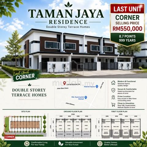 For Sale New unit Matang Jaya Residence Double Storey Corner Last Unit 1