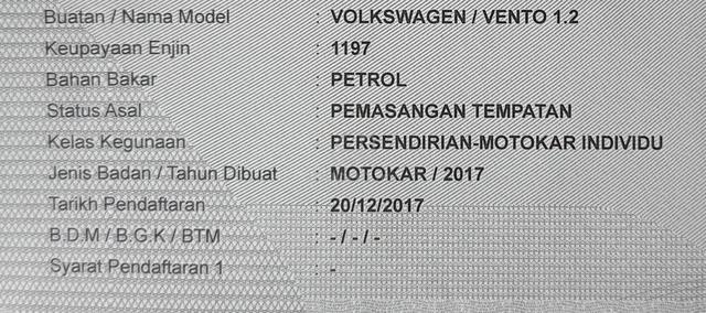 2017 Volkswagen VENTO 1.2 TSI HIGHLINE Full Loan - 3