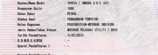 2013 Toyota INNOVA 2.0 (A) 1THN WARANTY LOANKEDAI - 2