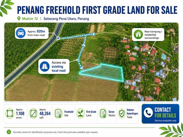 Penang Freehold Land for sale First Grade Land at Tasek Gelugor 1