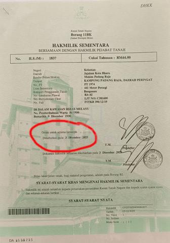 Lot Banglo Melor bawah harga pasaran 1