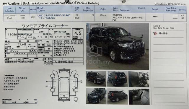 2021 Toyota LANDCRUISER 2.7 PRADO TX-L (A)4.5B 22k - 4