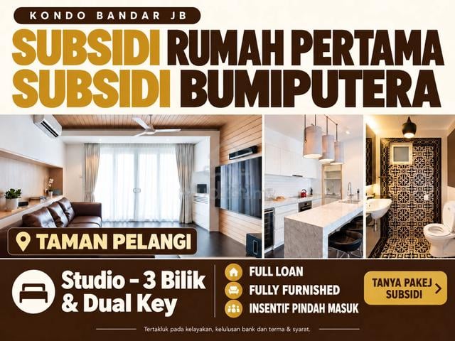 Kondo G Bandar JB | Tmn Pelangi, Subsidi LPPSA & First Home, Fully Furnished + Full Loan 1