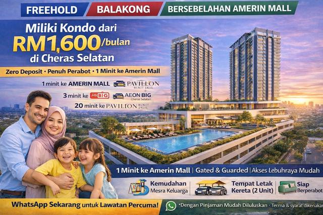 Kondo Baru Cheras Selatan sebelah Amerin Mall & Aeon Cheras Selatan MRT Station 1
