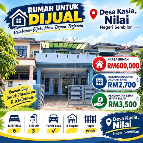 F/FURNISHED 🔥 INVESTMENT PROPERTY | 2 Storey, Desa Kasia, Nilai, N. 9 1