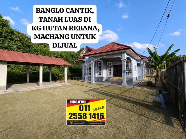 Banglo cantik saiz binaan besar di Kg Hutan Rebana Machang 1