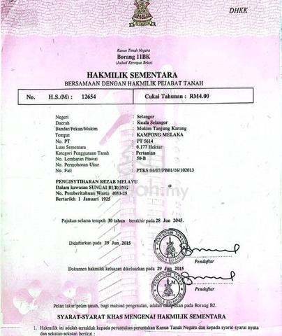 Tanah 0.44 Ekar, Sisi WCE Tanjong Karang 1