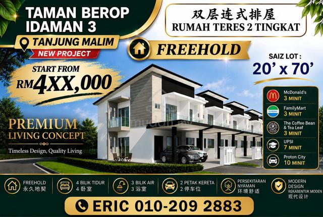 Tg Malim 2 Tingkat Freehold Rumah Baru 1
