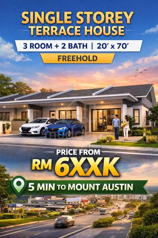 JB Single Storey Landed|Freehold|0 Downpayment|5min to austin 1