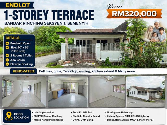 Endlot 1100Sqft 1-Storey Terrace Bandar Rinching Seksyen 1, Semenyih 1