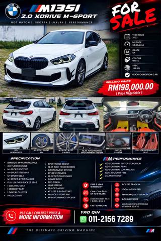 2022 Bmw M135I 2.0 XDRIVE M-SPORT, 5A CONDITION . - 1