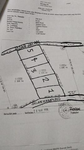 Tanah Untuk Dijual – KAMPUNG JAGOR, GERIK 1