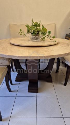 Elegant Round Marble Dining Table with 6 chairs - photo 5 of 6