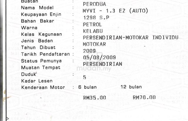 CASH OTR Perodua MYVI 1.3 EZ KING (A) PUSPAKOM RDY - 2